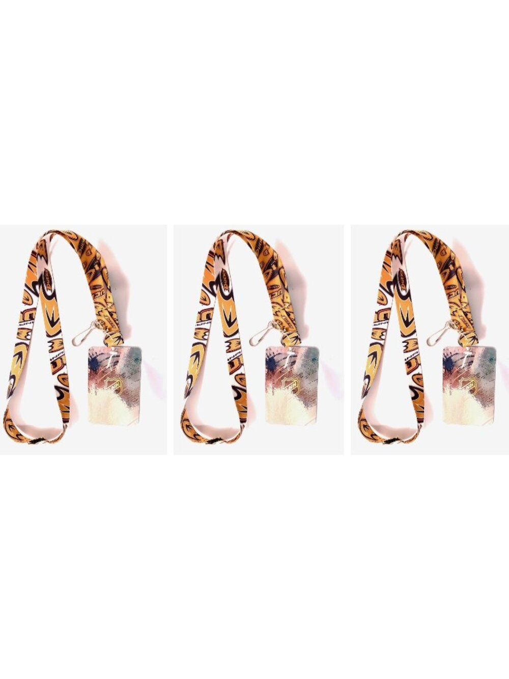 LOT of 3 Anaheim Ducks Lanyard Keychain Double Sided With Clip NHL New